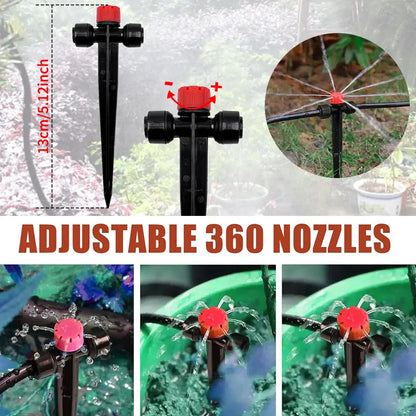 Garden Watering System, Quick-Connect Drip Irrigation Kit, DIY Automatic Irrigation Equipment Set for Lawn Raised Bed Greenhouse Zenn Organics Inc