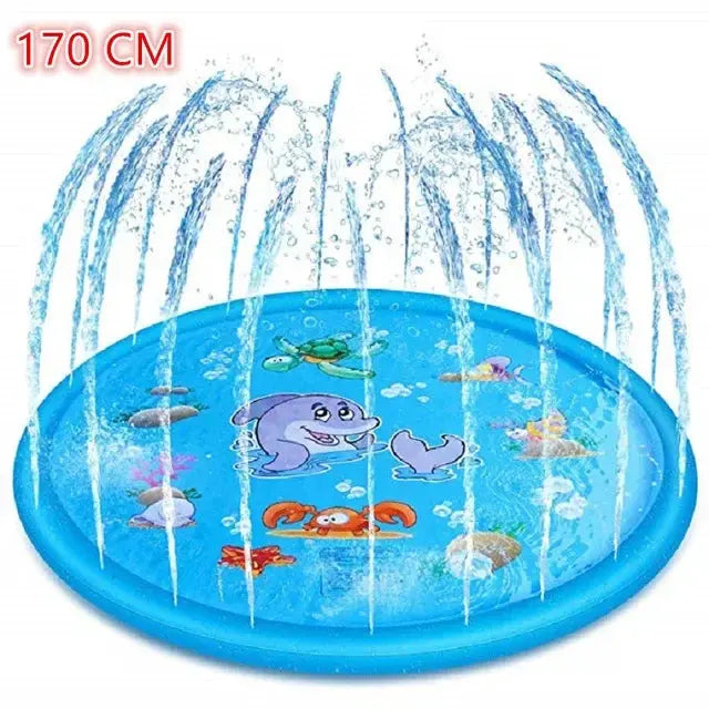 Summer Outdoor Garden Lawn Sea Animal Inflatable Cold Water Spray Kids Sprinkler Interactive Play Game Pad Mat Tub Bath Toys Zenn Organics Inc