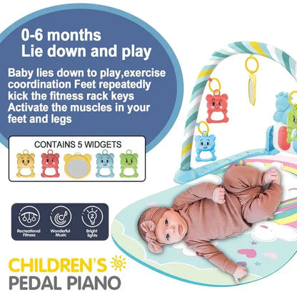 Baby Fitness Stand Music Play Gym Activity Toys Newborn Piano Crawling Blanket Pedal Game Pad Early Education 0-36 Months Gifts Zenn Organics Inc