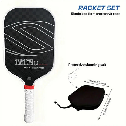 12K pickleball paddle with a 16mm polymer honeycomb core, designed for enhanced spin and power; black with white accents, includ Zenn Organics Inc
