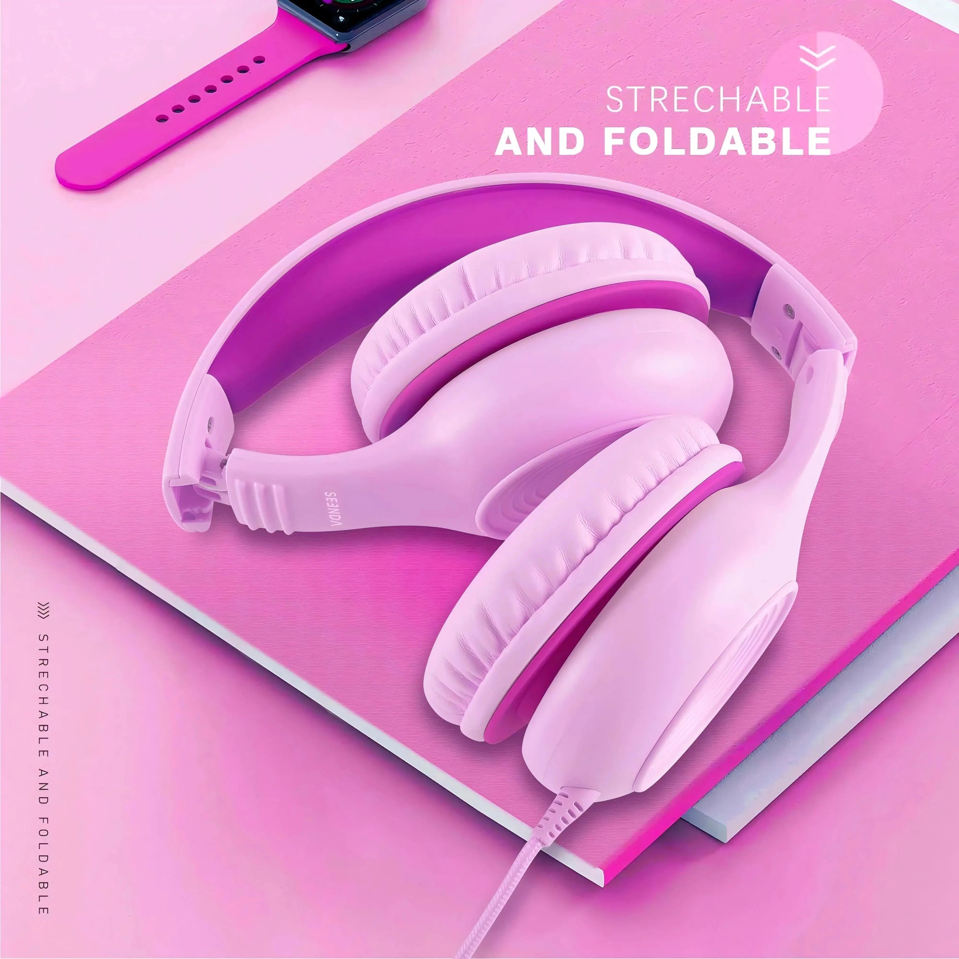 Wired Headphones with Microphone Foldable Adjustable Over Ear Kids Headphones for Girls Boys Children Zenn Organics Inc