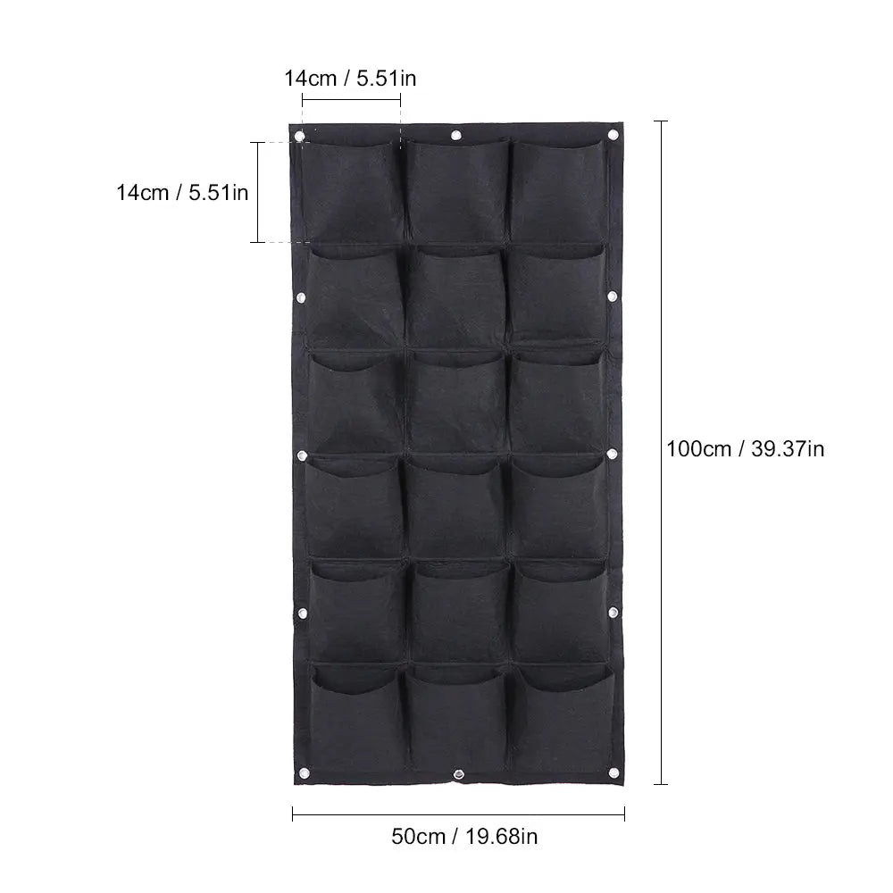 Garden Green Wall 18 Pockets Planting Bag  Vertical Wall Planter Garden Balcony Plant Grow Bag Gardening Accessory Herb Zenn Organics Inc