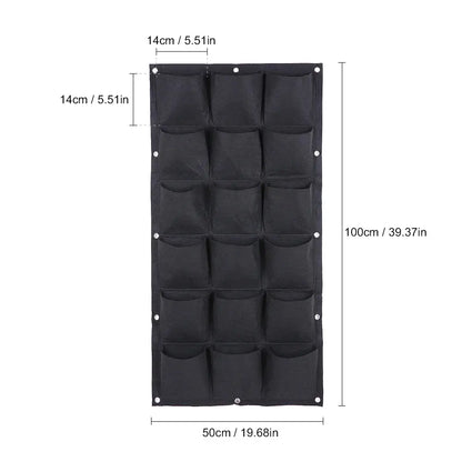 Garden Green Wall 18 Pockets Planting Bag  Vertical Wall Planter Garden Balcony Plant Grow Bag Gardening Accessory Herb Zenn Organics Inc