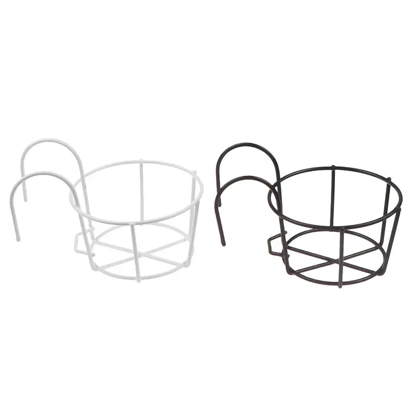 Garden Hanging Plant Iron Racks Balcony Round Flower Pot Rack Railing Fence Zenn Organics Inc
