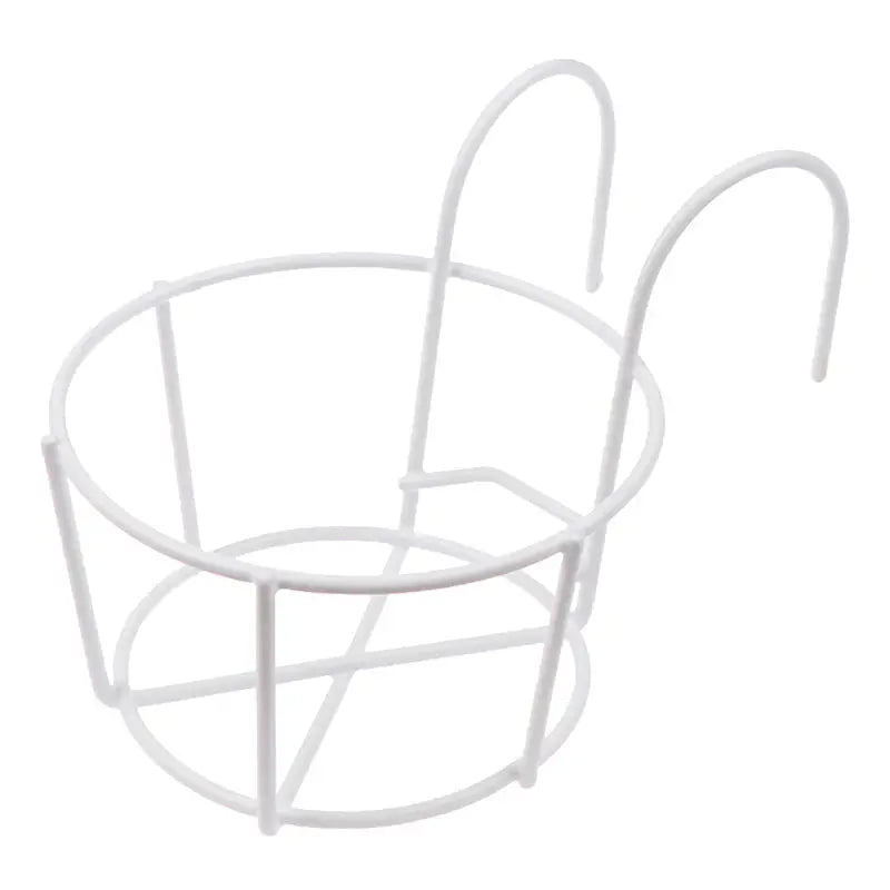 Garden Hanging Plant Iron Racks Balcony Round Flower Pot Rack Railing Fence Zenn Organics Inc