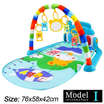 Baby Fitness Stand Music Play Gym Activity Toys Newborn Piano Crawling Blanket Pedal Game Pad Early Education 0-36 Months Gifts Zenn Organics Inc