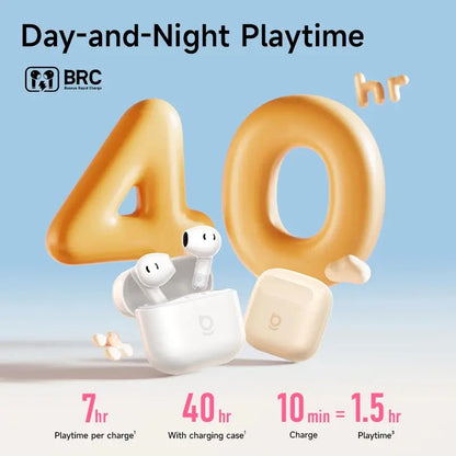 Baseus Bass BS2 Lite True Wireless Earbuds Bluetooth 6.0 Semi-in-Ear Earphones 2-Mic AI ENC 40H Playtime IP55 SuperBass Ear buds Zenn Organics Inc