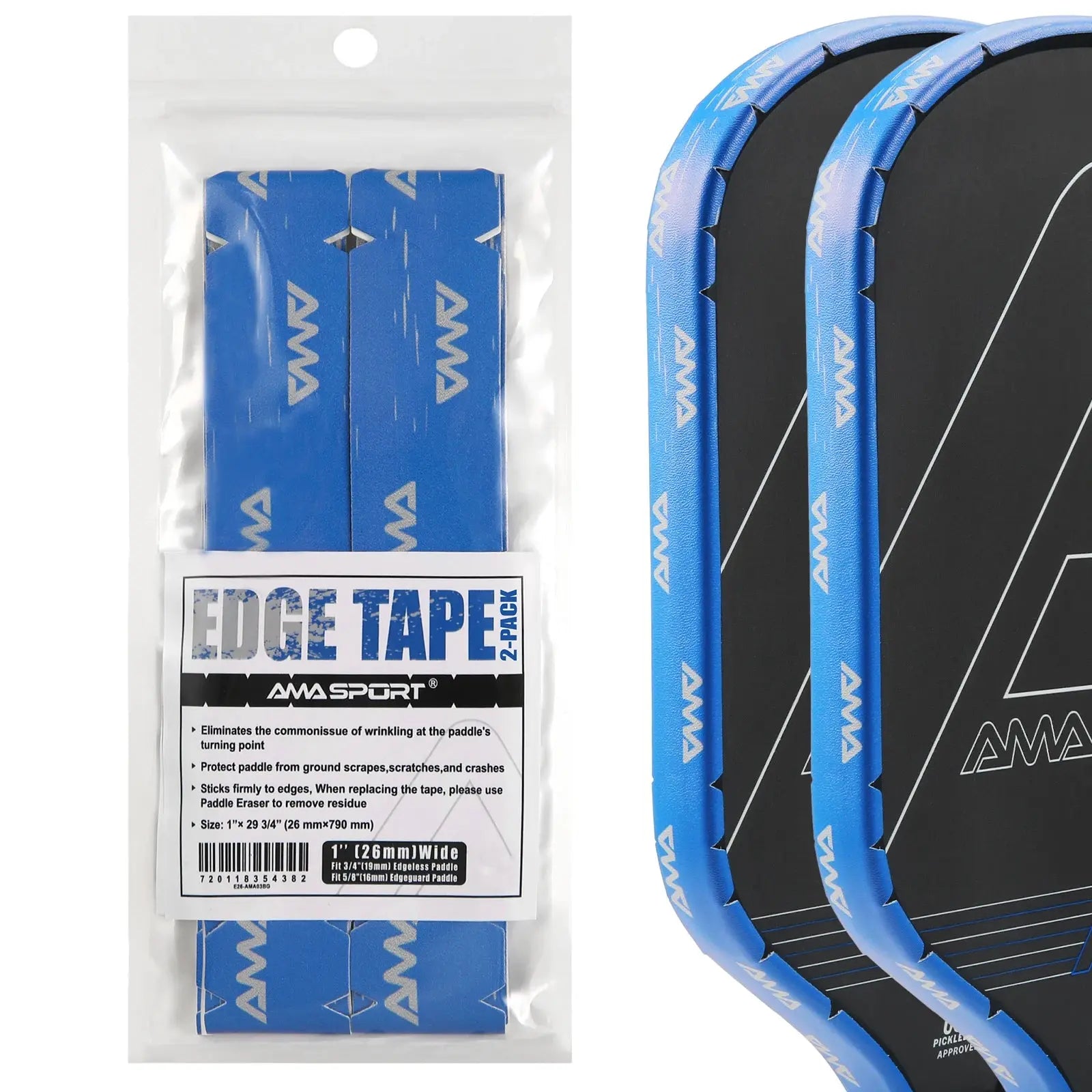 Pickleball Paddle Protection Tape New Color for 13mm/16mm/19mm Padel- 2 Units Pack Paddle Head Edge Guard- Pickleball Lead Tape Zenn Organics Inc