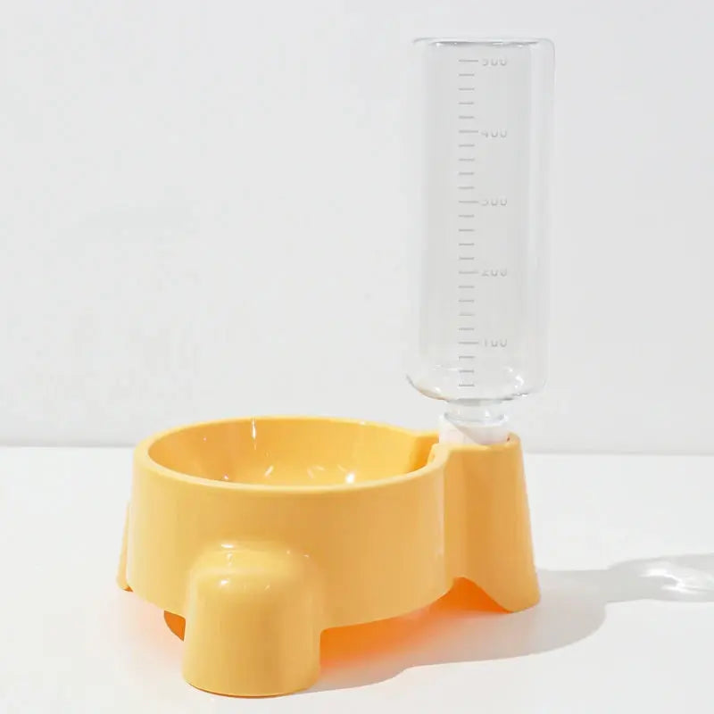 Zenn Organics pet water bottle with automatic dispenser for puppies and cats, featuring a single drinking bowl for easy hydration.