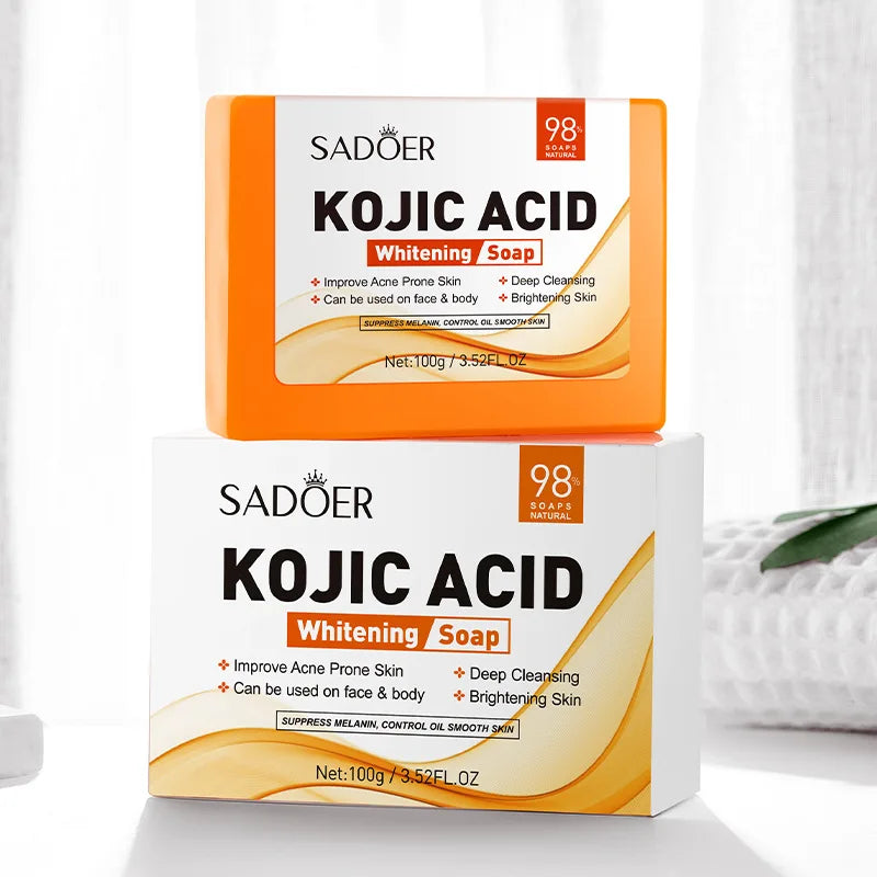 SADOER Kojic Acid Facial Soap Face Wash Foam Facial Cleanser Moisturizing Hydrating Oil Control Body Bathing Handmade Soap Zenn Organics Inc