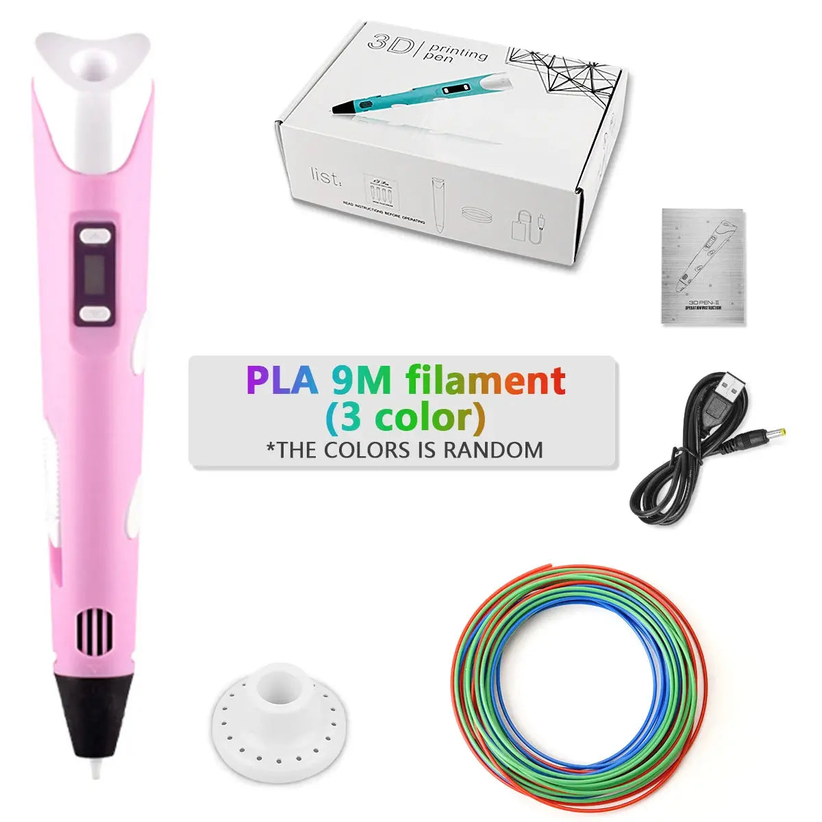 3D Pen For Children 3D Printing Drawing Pen DIY Funny Set for Kids Chidren Birthday Chrismas Creative Gift with PLA Filament Zenn Organics Inc