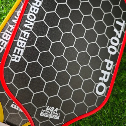 Zenn Organics Inc LEATOU T700 pickleball paddle with carbon fiber surface and 16mm polypropylene honeycomb core, ready for play
