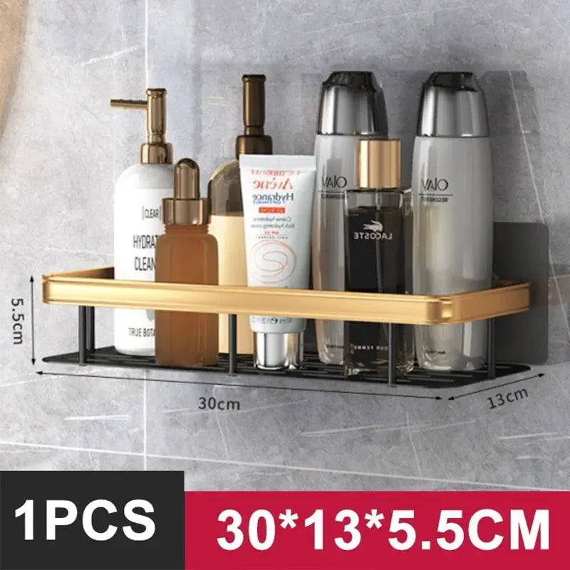 Bathroom Shelf Kitchen Storage Organizer Aluminum Alloy Shampoo Rack Shower Shelf Bathroom Accessories No Drill Shelf Zenn Organics Inc