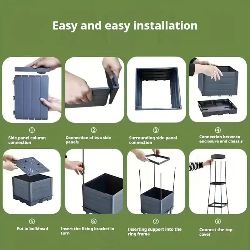 Garden Raised Bed Planter Boxes with Trellis,Tomato Growing Box with Shelf,Self Watering Tomato Climbing Stand,Garden Planting Zenn Organics Inc
