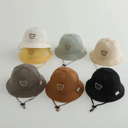 Cute Bear Baby Bucket Hats Korean Boy Girl Summer Uv Protection Fisherman Caps Kids Outdoor Sunshade Panama Basin Caps Zenn Organics Inc