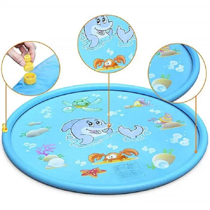 Summer Outdoor Garden Lawn Sea Animal Inflatable Cold Water Spray Kids Sprinkler Interactive Play Game Pad Mat Tub Bath Toys Zenn Organics Inc