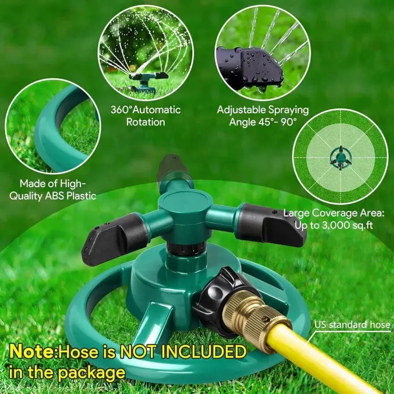 Garden Sprinkler, Adjustable 360 Degree Rotation Lawn Sprinkler, Large Area Coverage, Multipurpose Yard Sprinklers for Plant Irr Zenn Organics Inc