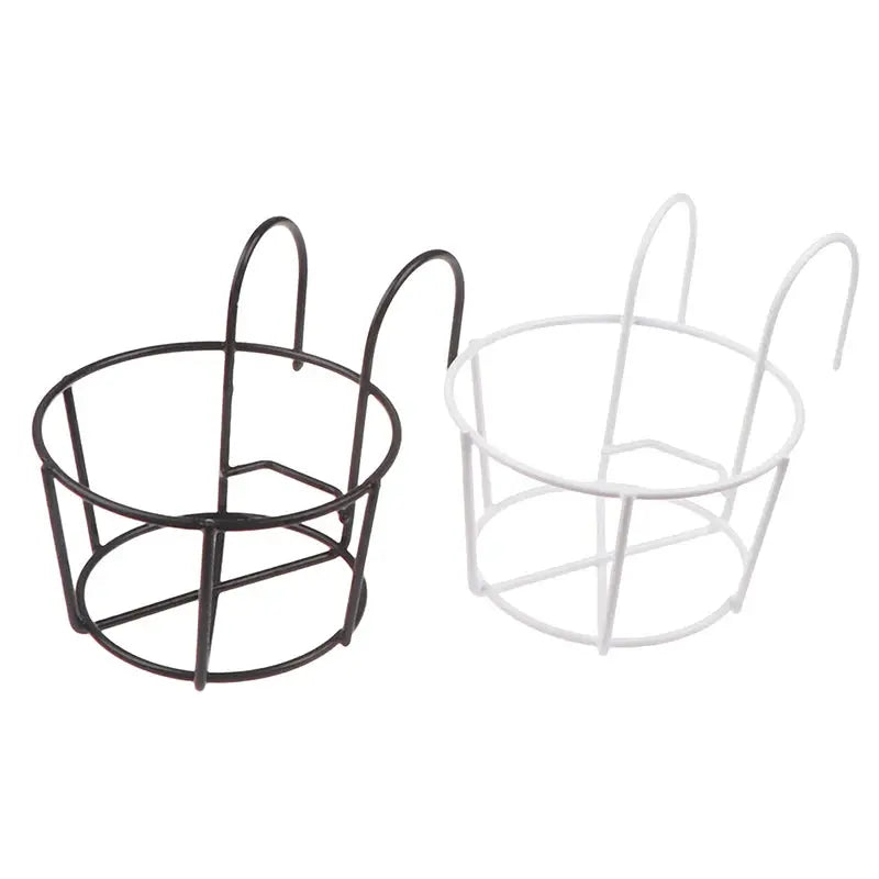 Garden Hanging Plant Iron Racks Balcony Round Flower Pot Rack Railing Fence Zenn Organics Inc