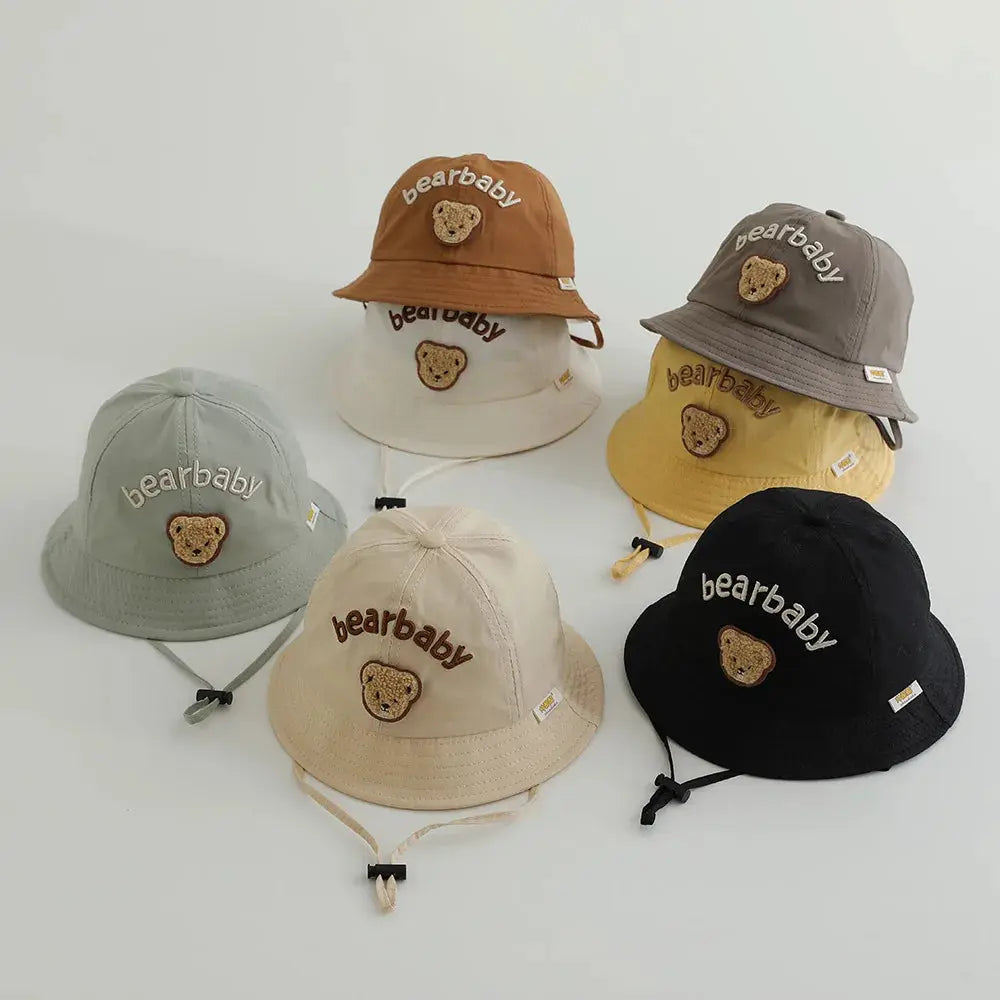Cute Bear Baby Bucket Hats Korean Boy Girl Summer Uv Protection Fisherman Caps Kids Outdoor Sunshade Panama Basin Caps Zenn Organics Inc