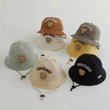 Cute Bear Baby Bucket Hats Korean Boy Girl Summer Uv Protection Fisherman Caps Kids Outdoor Sunshade Panama Basin Caps Zenn Organics Inc