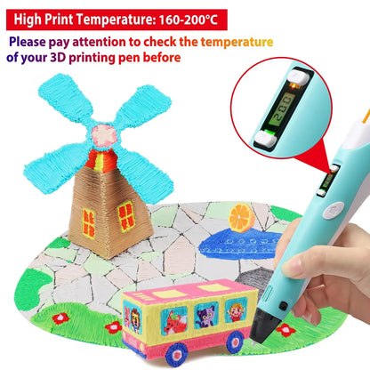 32 Colors 3D Pen Filament 1.75mm PLA, Each Color 10Feet(3m), Total 320 Feet (96m) 3D Pen Filament Refills, Random Color Zenn Organics Inc