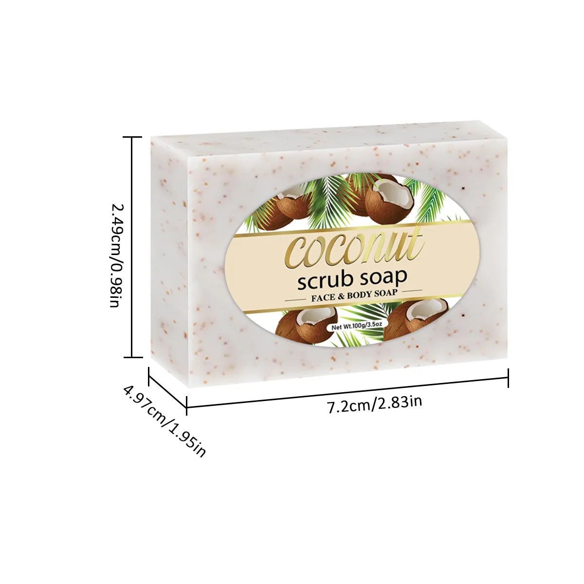 Coconut Scrub Soap Handmade Exfoliating Bath Soap Face & Body Cleanser Long-Lasting Moisturizing Soap Remove Dead Skin Zenn Organics Inc