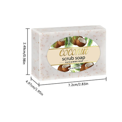 Coconut Scrub Soap Handmade Exfoliating Bath Soap Face & Body Cleanser Long-Lasting Moisturizing Soap Remove Dead Skin Zenn Organics Inc