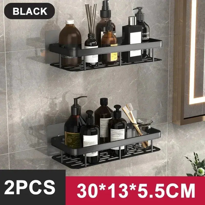 Bathroom Shelf Kitchen Storage Organizer Aluminum Alloy Shampoo Rack Shower Shelf Bathroom Accessories No Drill Shelf Zenn Organics Inc