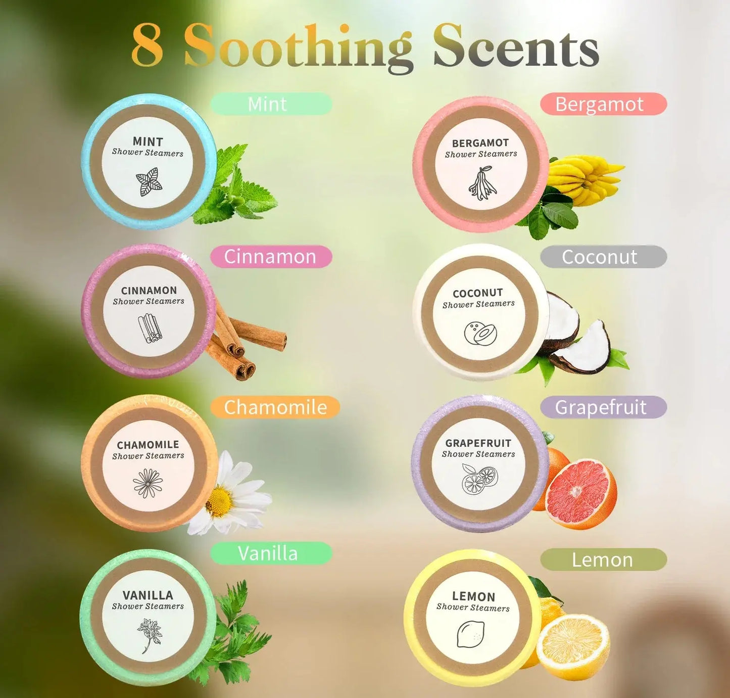 Shower Steamers - 8 Pack Shower Bombs Gifts For Her With Essential Oil For Home SPA, Self-Care & Relaxation Valentine's Birthday Zenn Organics Inc