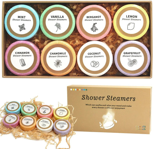 Shower Steamers - 8 Pack Shower Bombs Gifts For Her With Essential Oil For Home SPA, Self-Care & Relaxation Valentine's Birthday Zenn Organics Inc