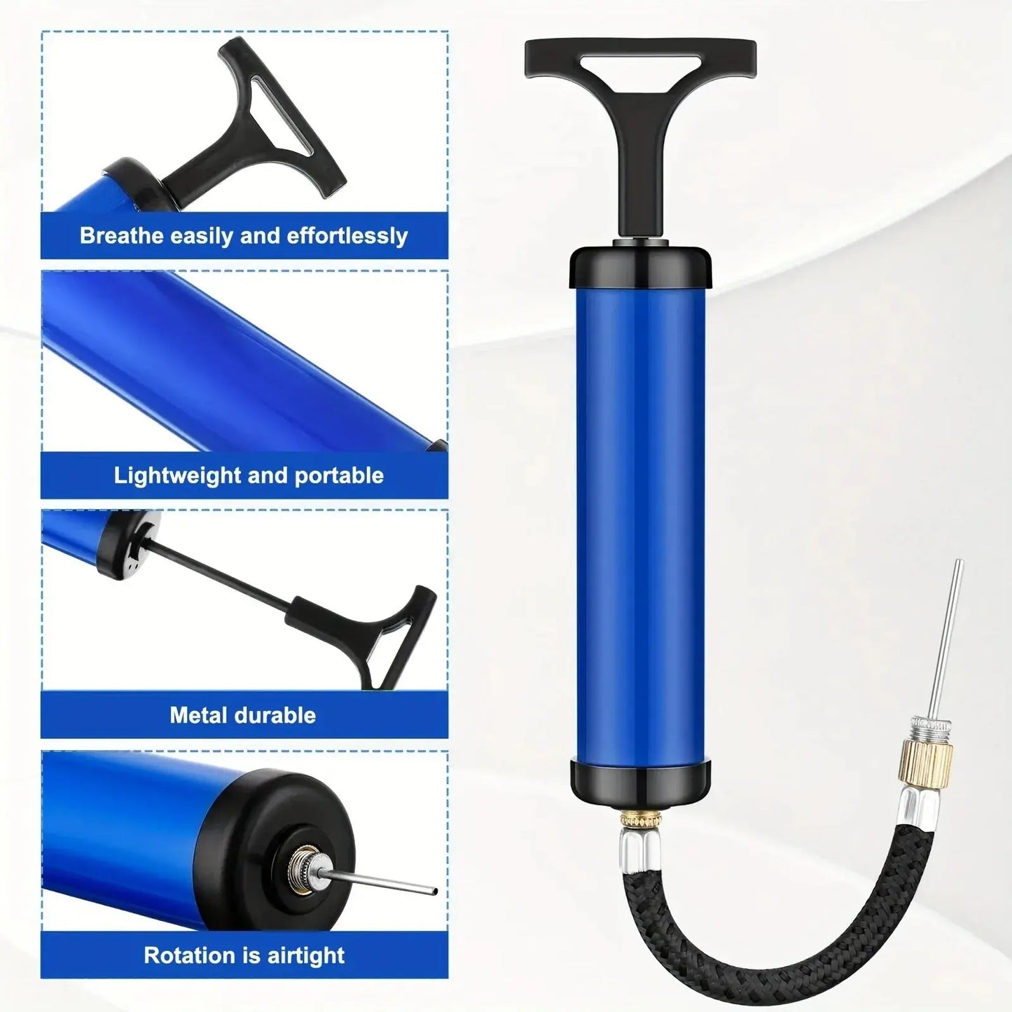 1 set Portable Multifunctional Ball Pump With Needle And Nozzle, Ball Inflator For Football,Basketball,Volleyball,Swimming Zenn Organics Inc