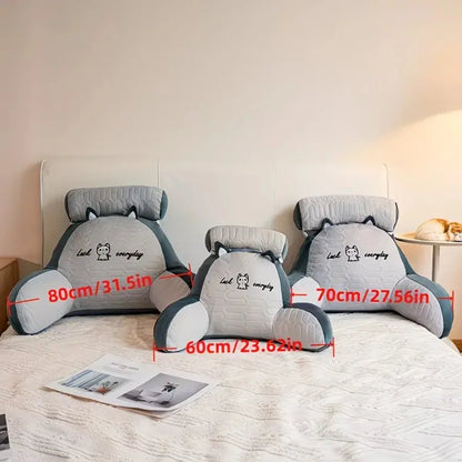 1pc Adjustable Reading Pillow - Ergonomic Back Support Cushion for Bed/Sofa/Floor, Gray Quilted Breathable Design Zenn Organics Inc