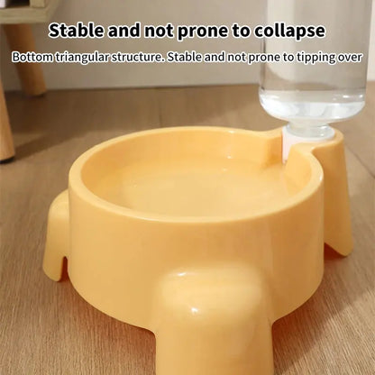 Automatic pet water bottle dispenser for puppies and cats, with a single drinking bowl, from Zenn Organics Inc.