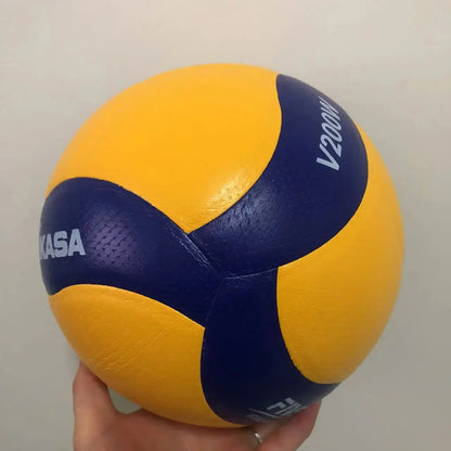 Zenn Organics Inc. competition volleyball, size 5, V200W V300W models, showing the orange and white cover with brand logo
