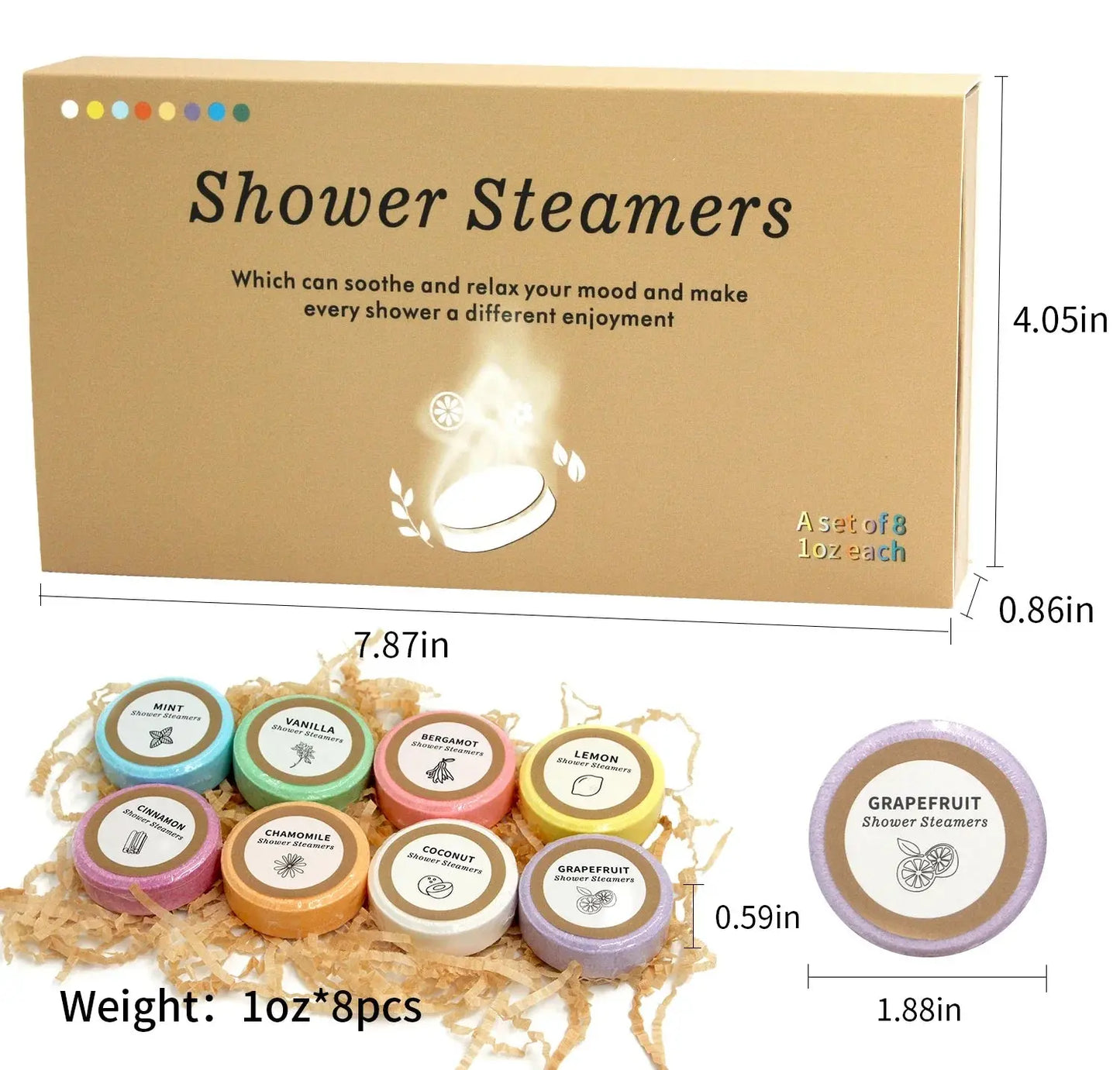 Shower Steamers - 8 Pack Shower Bombs Gifts For Her With Essential Oil For Home SPA, Self-Care & Relaxation Valentine's Birthday Zenn Organics Inc