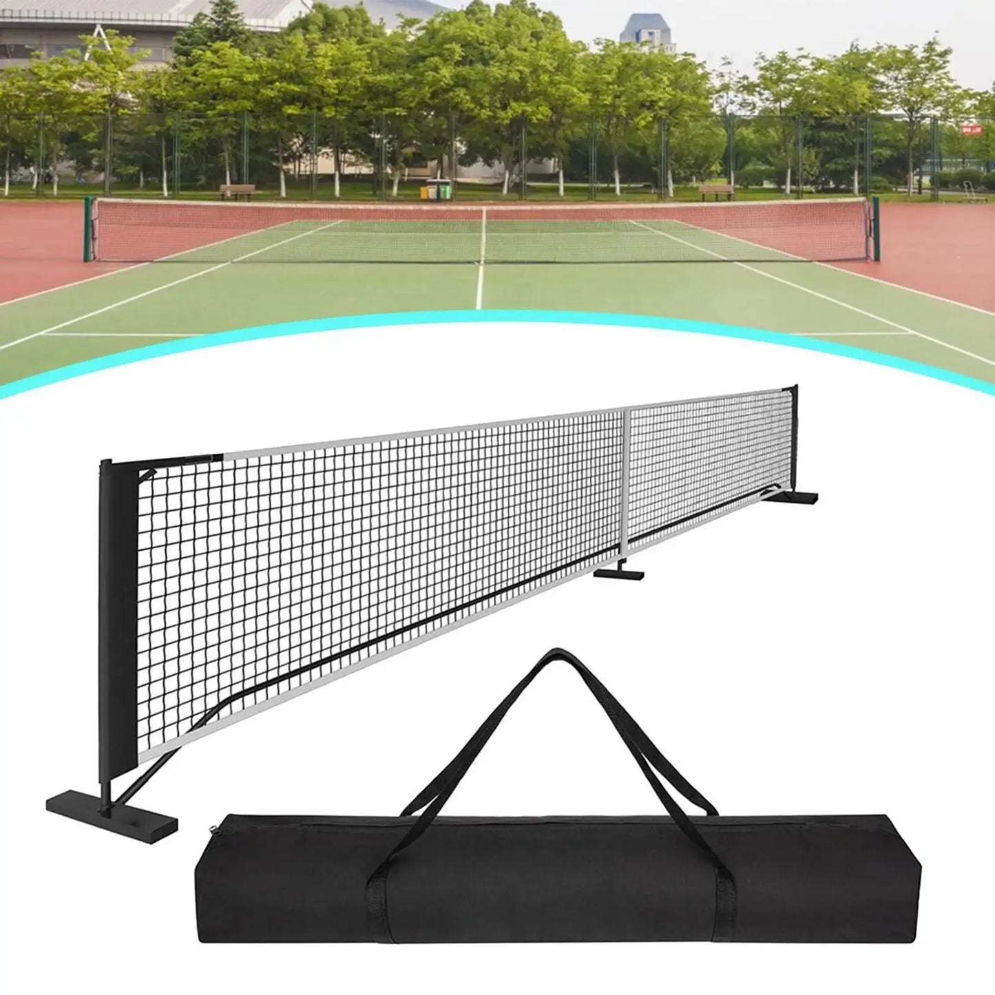 Portable Pickleball Net System Regulation Size with Carrying Bag with Metal Frame 22 Feet Badminton Net for Indoor Outdoor Game Zenn Organics Inc