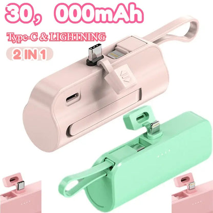 30000mAh Mini Powerbank Compact Portable Charger Pocket Power Bank with Stand Compatible with IPhone Android External Battery Zenn Organics Inc