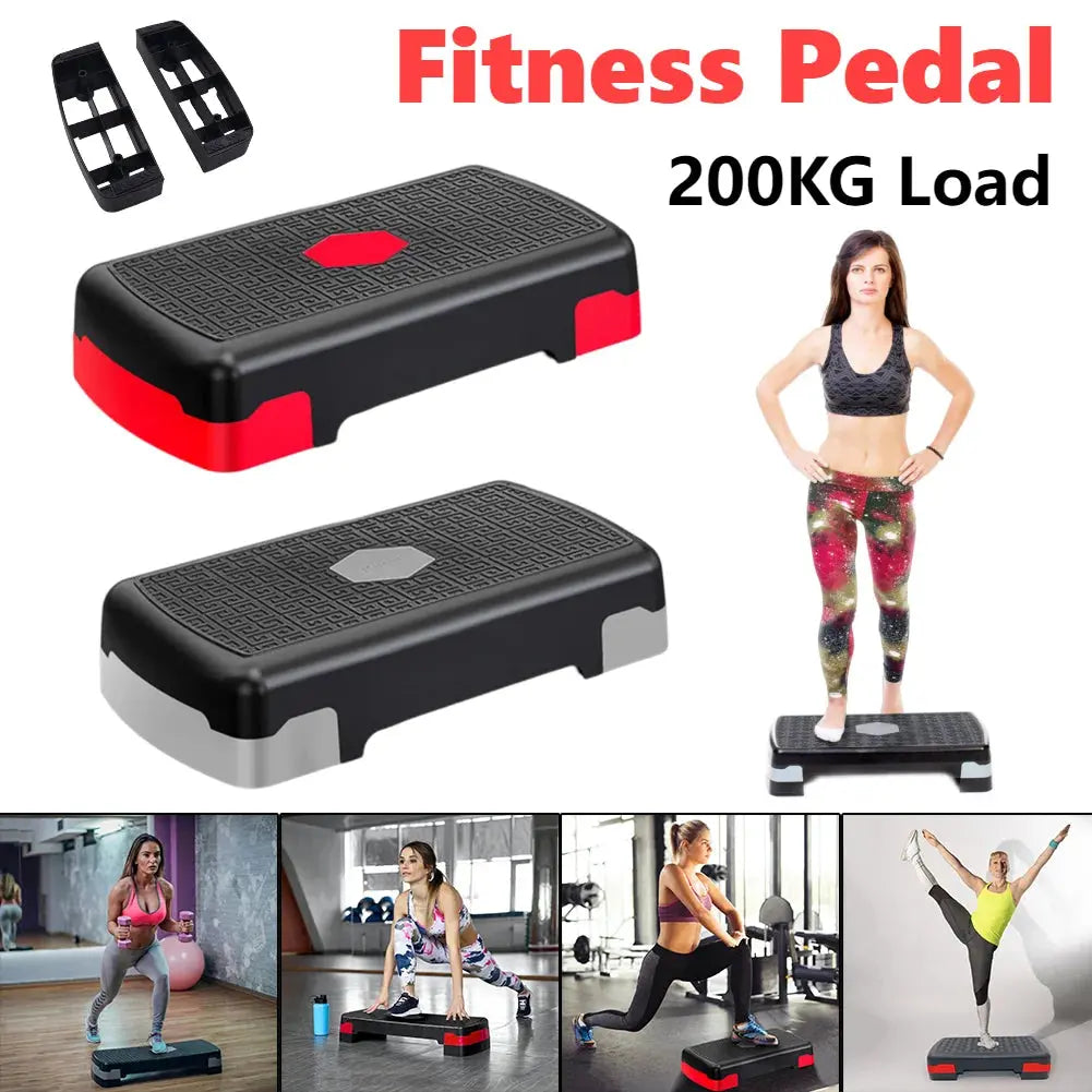 Fitness Height Step Pedal Aerobic Fitness Stepper Cardio Pedal Exerciser Stable 200KG Load Home Training Gym Exercise Foot Pedal Zenn Organics Inc