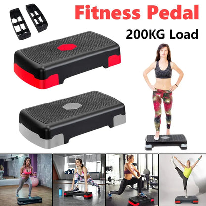Fitness Height Step Pedal Aerobic Fitness Stepper Cardio Pedal Exerciser Stable 200KG Load Home Training Gym Exercise Foot Pedal Zenn Organics Inc