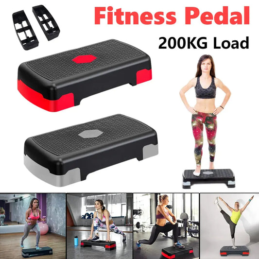 Fitness Height Step Pedal Aerobic Fitness Stepper Cardio Pedal Exerciser Stable 200KG Load Home Training Gym Exercise Foot Pedal Zenn Organics Inc