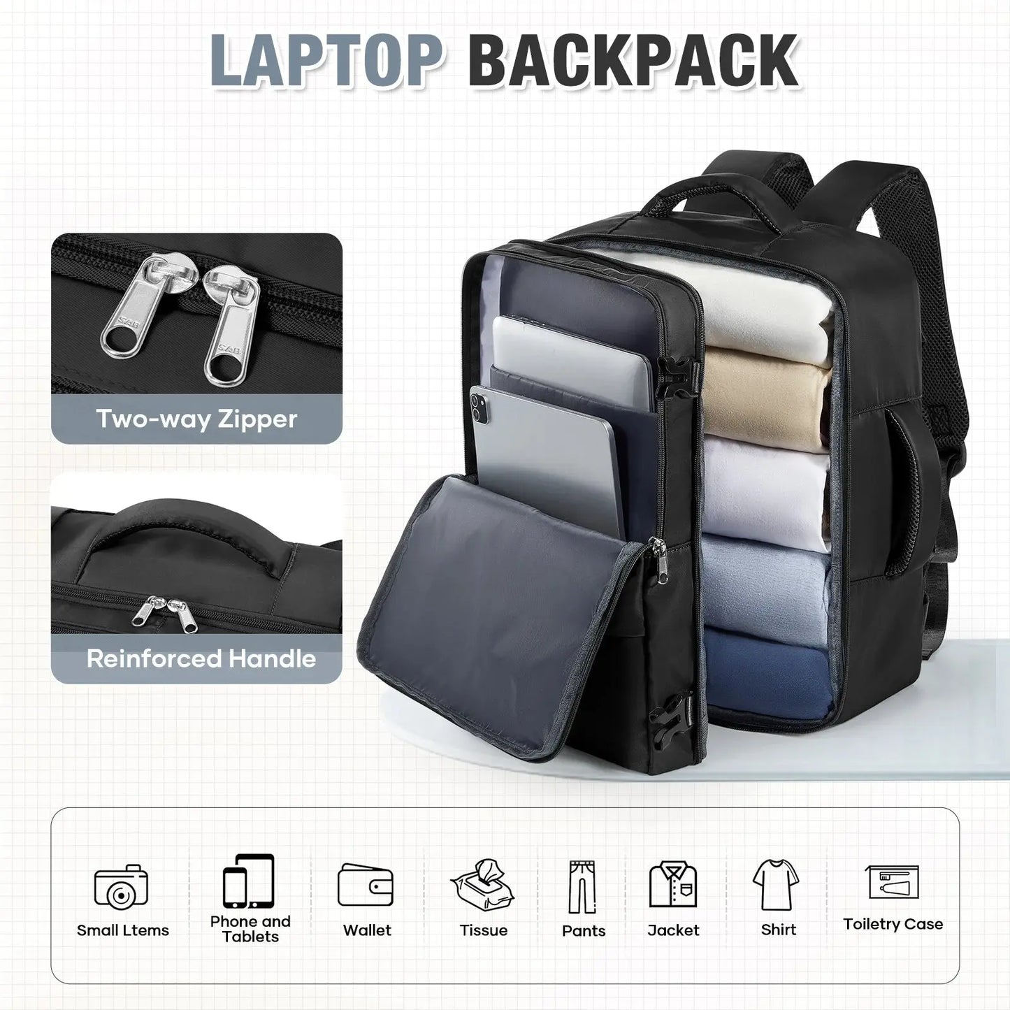 Ryanair 40x30x20 Luggage Cabin Bag, 40x30x20 Bag Men Women 15.6inch Laptop Bag Business  Travel Backpack，College School Backapck Zenn Organics Inc