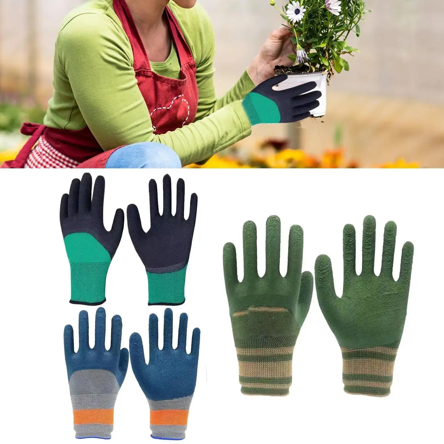Gardening Gloves Waterproof Garden Work Gloves Non-Slip Thorn-Proof  Yard Work Gloves Portable Garden Supplies Gardening Gloves Zenn Organics Inc