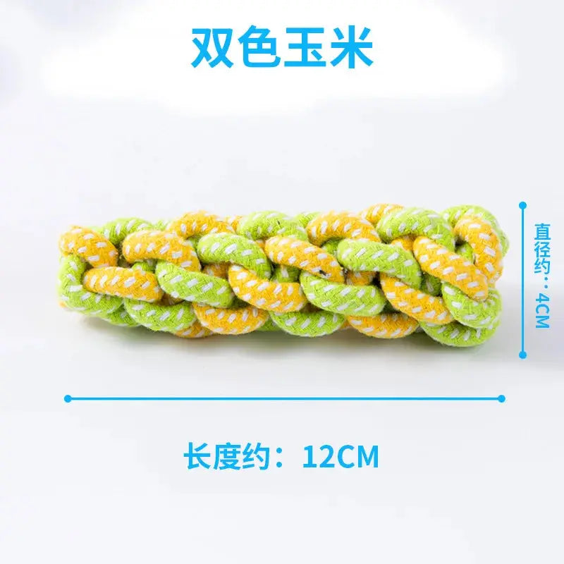 Small and large dog pet toys by Zenn Organics Inc, including cotton rope and chew ball for interactive play and dental health.
