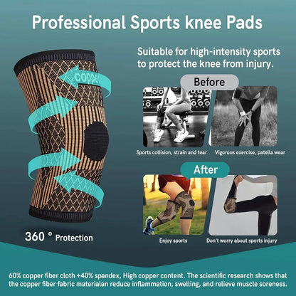 Copper Knee Brace for Arthritis Pain & Support-Copper Knee Sleeve for knee pain Compression sleeve for Sports,Knee Pain Relief Zenn Organics Inc