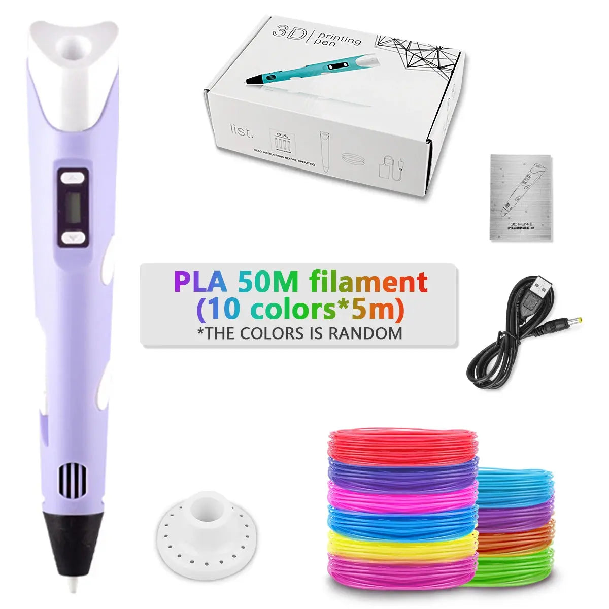 3D Pen For Children 3D Printing Drawing Pen DIY Funny Set for Kids Chidren Birthday Chrismas Creative Gift with PLA Filament Zenn Organics Inc