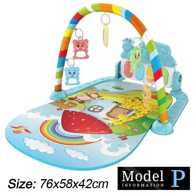Baby Fitness Stand Music Play Gym Activity Toys Newborn Piano Crawling Blanket Pedal Game Pad Early Education 0-36 Months Gifts Zenn Organics Inc