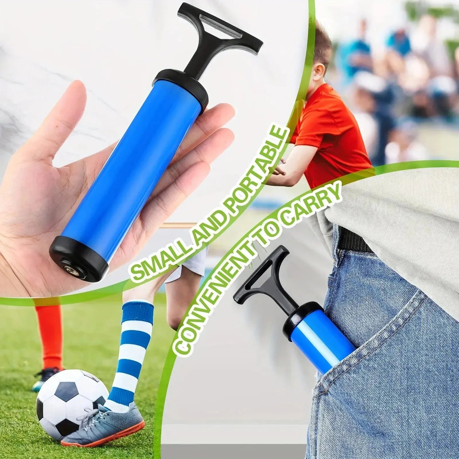 1 set Portable Multifunctional Ball Pump With Needle And Nozzle, Ball Inflator For Football,Basketball,Volleyball,Swimming Zenn Organics Inc
