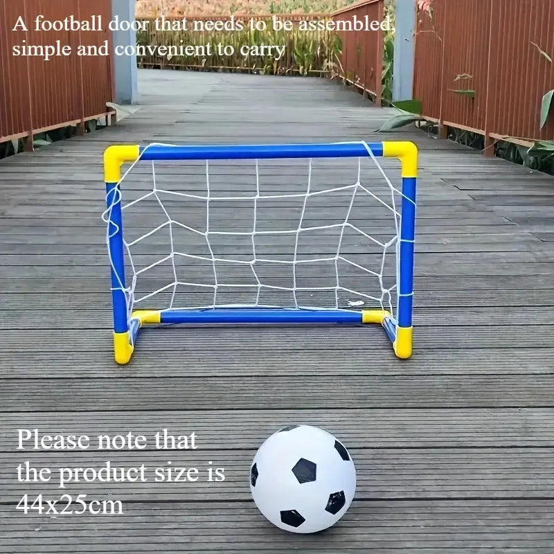 Portable Indoor/Outdoor Toy Football Goal Set44x25cm - Micro Soccer Net Pump&Ball Lightweight Kids Training Park Beach Games Zenn Organics Inc