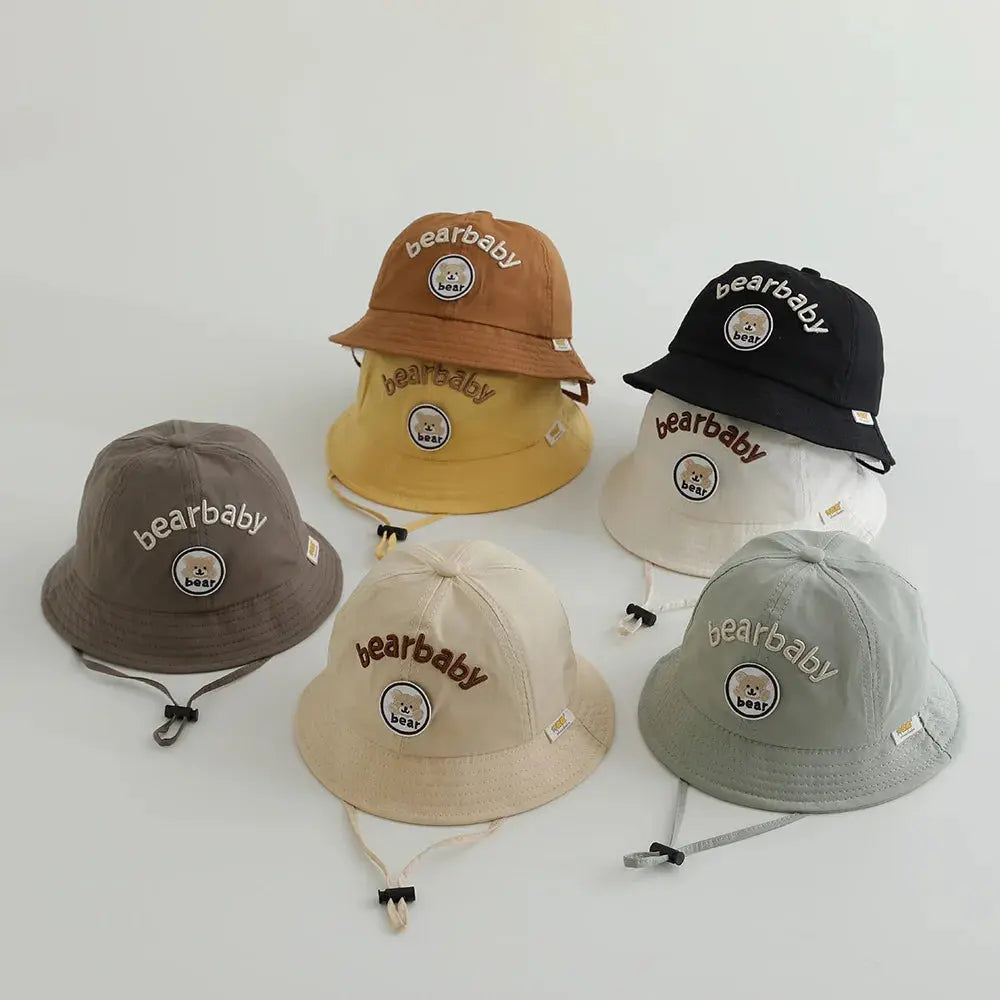 Cute Bear Baby Bucket Hats Korean Boy Girl Summer Uv Protection Fisherman Caps Kids Outdoor Sunshade Panama Basin Caps Zenn Organics Inc