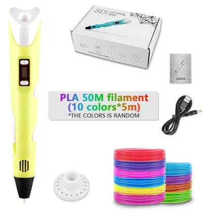 3D Pen For Children 3D Printing Drawing Pen DIY Funny Set for Kids Chidren Birthday Chrismas Creative Gift with PLA Filament Zenn Organics Inc